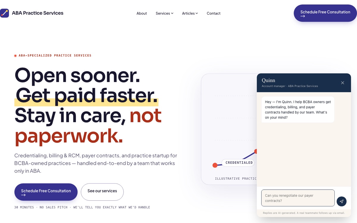 ABA Practice Services website